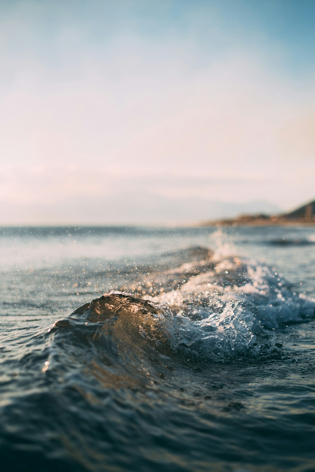 Ocean waves reaching the shore